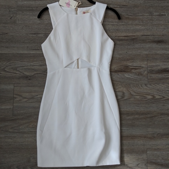 NWT White bodycon cut-out dress - Picture 2 of 8